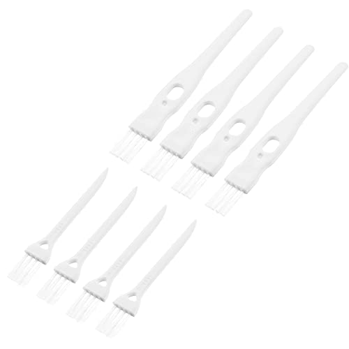 Image of MECCANIXITY Shaver Cleaning Brush Tools with White Handle White Nylon Bristles 2 Sizes for Keyboard, Window Track, Vent Outlet, Home, Office, 8 Pack