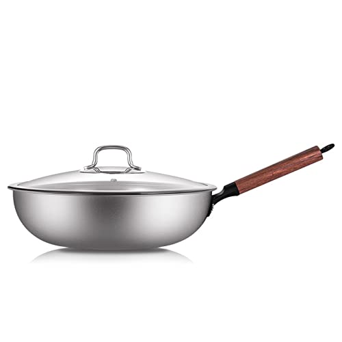 JKSVTF Sartén Antiadherente de Titanio Puro, sartén de 12,6 Pulgadas, Tortilla de Carne para el hogar sin Recubrimiento, Cocina de Inducción de Gas para el hogar