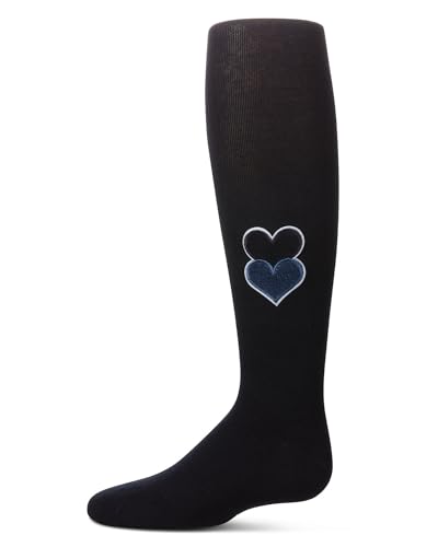 MeMoi Girls' Double Patch Heart Cotton Tights2