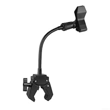 [ADJUSTABLE GOOSENECK DESIGN] The flexible gooseneck allows you to position your microphone at any desired angle, perfect for achieving the sound quality during recordings or live performances. [RELIABLE CLAMP MOUNT] This microphone stand features a ...