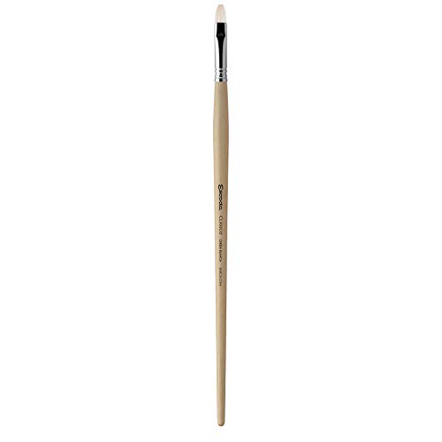 Escoda Clasico Series 4628 Long Handle Artist Oil & Acrylic Paint Brush, Chungking Hog Bristle, Size 12, Bright #TOP22