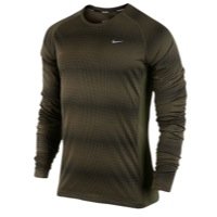 NIKE 547785 Camiseta de Running para Hombre Manga Larga marrón Marrone - Dark Loden/Black/Reflective Silver Talla:Large