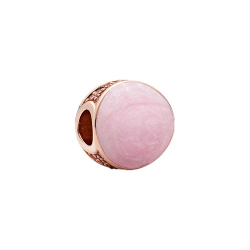 Bead Dangle Charm 925 Sterling Silver Charms Fit Women Bracelet And Necklaces Bead Charm Pendant Jewelry Gifts For Family Friends (Rose Gold Pink Swirl Charm 0271)