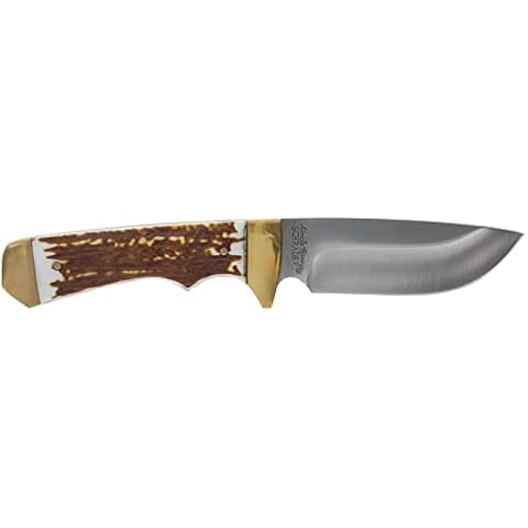 Uncle Henry 182UH Elk Hunter Next Gen 8.4in High Carbon S.S. Fixed Blade Knife with a 3.8in Drop Point and Staglon Handle for Hunting, Survival, Camping, and Outdoors Cover