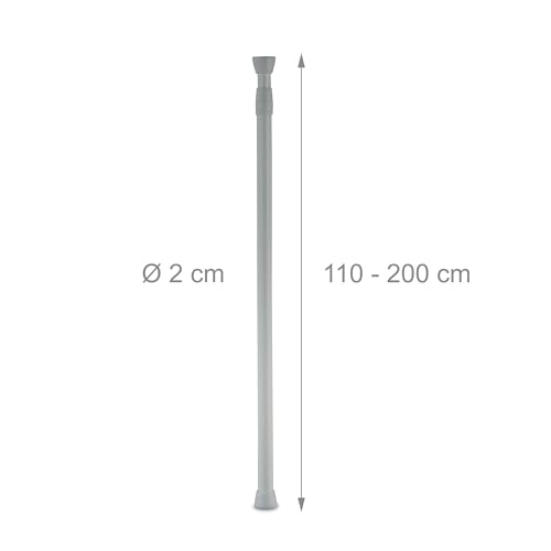 Tringle douche télescopique acier inoxydable gris haute résistance finition mate