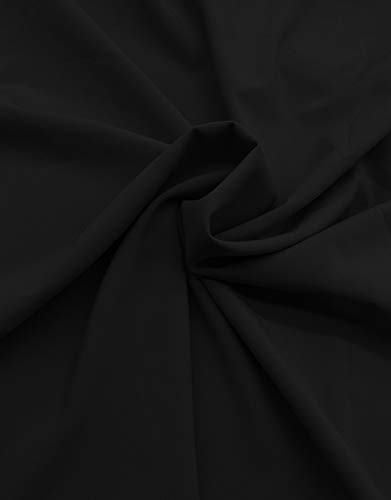 Aooksmery Women Elegance Audrey Hepburn Style Round Neck 3/4 Puff Sleeve Swing Maxi Dress Long Belt Dresses With Pockets (Black, Medium) #TOP3