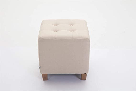 Image of Pouffes Bench Seating Stool for Living Room Office Patio Kitchen Bench Puffy Wooden Mudda Ottoman Stools Set of 2 Footrest Stool Pouf.(Cream)
