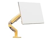 シングルモニターアーム 17～32インチ対応 耐荷重2～9kg ガススプリング式 クランプ・グロメット取付両対応 多方向角度調整可能 デスク作業・ゲームに活用 (F80【ラバイエロー】,A)