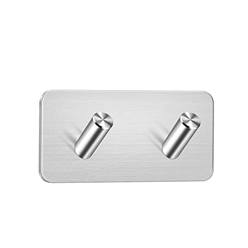 ETiME Crochet Adhésif 3M, Crochet Mural Salle de Bains en Acier Inox, Porte Serviettes Autocollant, Imperméable (2 Crochets) Cover