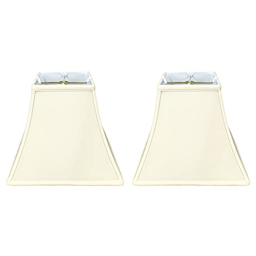 Image of Royal Designs, Inc. Regal Series Square Bell Lamp Shade, 5 x 10 x 9, Eggshell, Set of 2