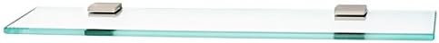 Alno Manhattan 24" Glass Shelf With Brackets - Unlacquered Brass