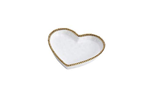 Pampa Bay Love is in the Air Medium Heart Dish (1, White)