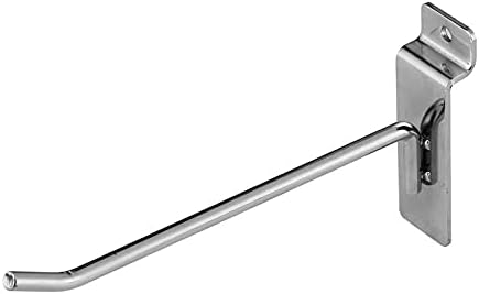 Slatwall Hooks,Display Hooks,Slatwall Display Panel Hooks,Perfectly Display Items & Products for Your Room,Garage Retail Store,Chrome plated,8" 16pack