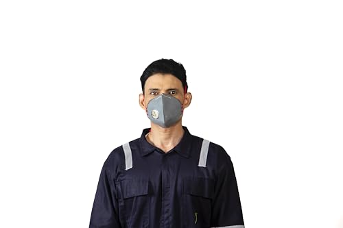 Image of VENUS V-425 SLOV-V FFP2 Welding Respirator Mask | CE Approved | Flame Retardant Dust Mask with Exhalation Valve | Chemical Odor Relief | Adjustable Nose Clip for Welding & Grinding