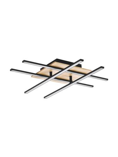 Plafonnier LED moderne bois GL0106 pour salon et chambre adulte