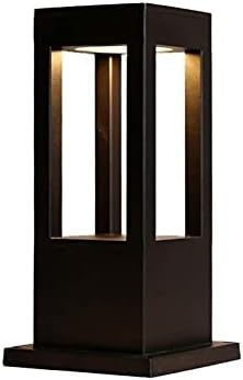 SLAWA Modern Outdoor Post Light Fixture, LED Outdoor Column Lights with Aluminum housing IP55 Waterproof Square Pillar Lights Outdoor, External Lawn Bollard Lantern for Porch, Garden, Front Yard