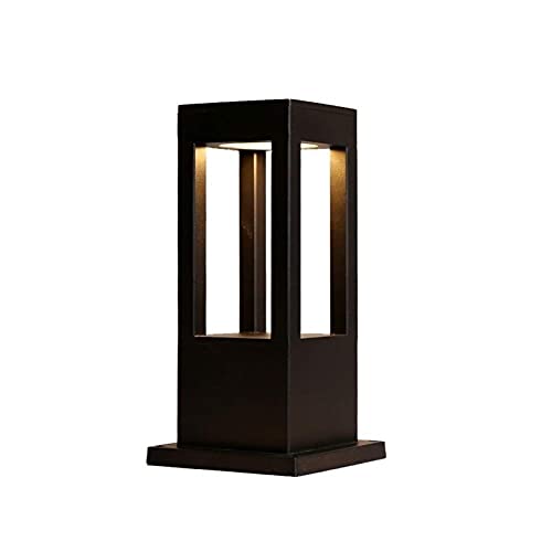 SLAWA Modern Outdoor Post Light Fixture, LED Outdoor Column Lights with Aluminum housing IP55 Waterproof Square Pillar Lights Outdoor, External Lawn Bollard Lantern for Porch, Garden, Front Yard by SLAWA - Used condition - US$39.00