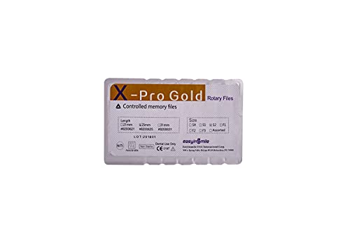 Easyinsmile X-Pro Gold Protaper NITI Rotary Files, 6PCS Endo Controlled Memory Files (S2 25MM)