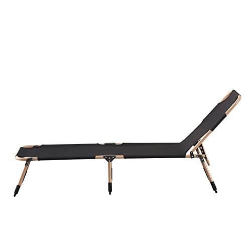 image for Jamiah Reclining Sun Lounger Folding Garden Sunloungers Recliner Bed C