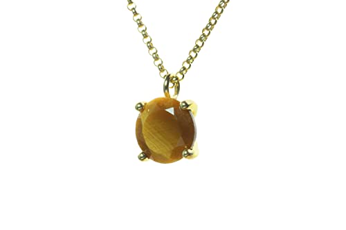 Collier en Oeil de Tigre et cristal fin : le bijou solitaire d'exception pour dames