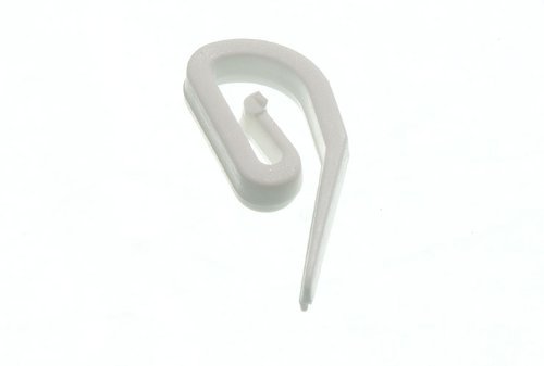 WHITE NYLON CURTAIN HEADER TAPE HOOKS ( pack of 50 )