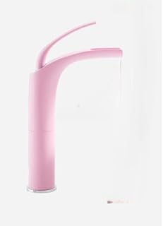 14 Colorful Bathroom Ideas for Playful Bright Cheerful Spaces 28 Basin Faucets Pink Love Color Waterfall Faucet Bathroom Faucet Hot and C...