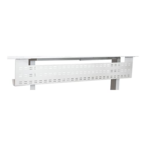 Image of Stand Up Desk Store Under Desk Cable Management Tray Black Horizontal Computer Cord Raceway and Modesty Panel (White, 51 inch)