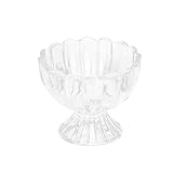 ARTSEWPLY Lotus Verre Transparent Bol à Dessert Coupe Glacée et Saladier Décoratif pour Maison et Restaurant