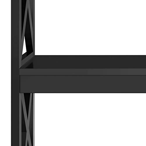 Yaheetech 3-Tier Console Table With Storage Shelves, Entryway Table Sofa Side Narrow Long Table Bookshelf For Hallway Living Room, Accent Furniture, Black #TOP6