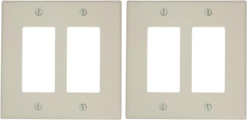 Image of Leviton 80609-T 2-Gang Decora /GFCI Device Wallplate, Light Almond (Pack of 2)