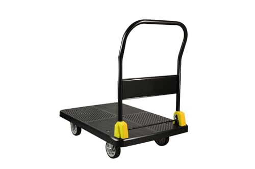 Image of GOBBLER Portable Platform Trolley Cart for Lifting Heavy Weight, 200 Kg Capacity Dolly Push Cart - Black (GB-TR200)