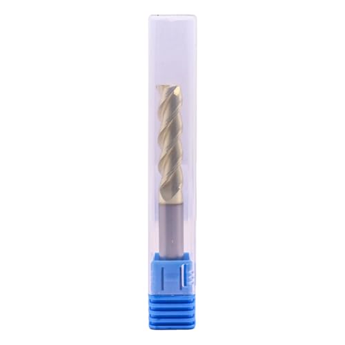 Image of 3 /8 inch 3 Flute Solid Carbide Long End Mill, 3-1 /2 inch Overall Length, ZrN Coated | 45 Helix, 3 /8 inch Cutting Dia, 3 /8 inch Shank Dia, 1-1 /2 inch Length of Cut, for Milling Aluminum and Copper, Square End