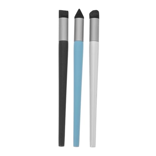 DECORNIJIA 3 piezas Herramientas para Pasteles al Óleo Pinceles Esponja Difuminadores Suaves para Dibujo y Cabeza Biselada Redonda y Doble para Técnicas Artísticas y Precisa