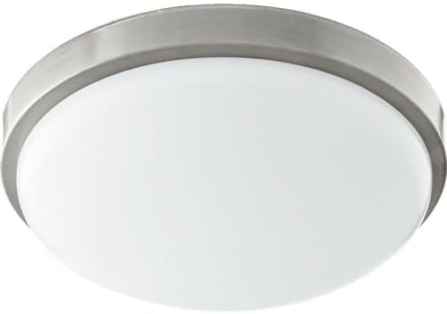 Quorum Lighting 902-11-65, Ceiling Mount Glass Ceiling Lighting, 1 Light LED, Satin Nickel