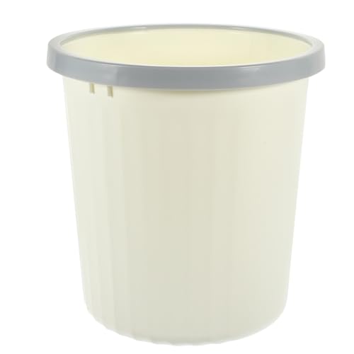 Caneca de basura beige de plástico de 12 litros sin tapa
