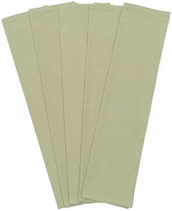 Sage Green Flour Sack Tea Towels - 100% Organic Cotton, 5 Pack, 27"x27", Highly Absorbent Dish Towels - Versatile Kitchen Towels for Baking - Customizable and Easy to Embroider (5 Pack - Sage Green)