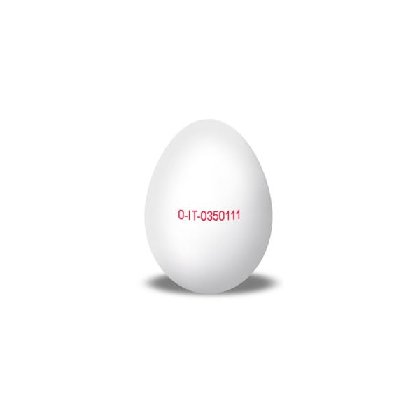 Modico Timbro Personalizzato Rotondo Per Uova Egg Id Modico - Certificato Per Gli Alimenti, Inchiostro Vari Colori, 1 Riga
