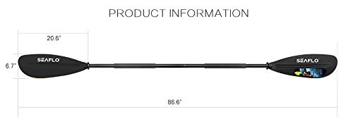 Seaflo Doppelpaddel, Kajakpaddel, Kanupaddel, Paddel für Kajak, Kanu, Boot, Ruder, schwarz - Image 4