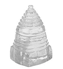 REBUY Natural Gemstone Clear Crystal Sphatik Meru Shree Yantra | Laxmi Meru Shree Yantra for Spiritual Growth Decoration Good Luck Vastu and Protect from Negative Energy Home Bedroom | Pack of 2