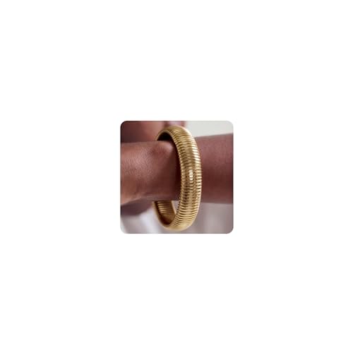 Bracelet extensible ne ternit pas en acier inoxydable doré pour femme
