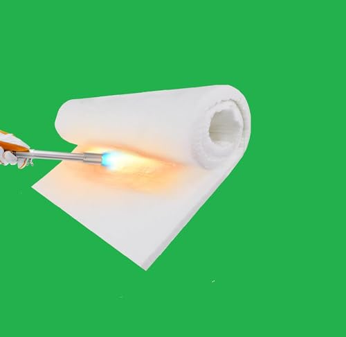 Keramikfaser aus Wolle, Dicke 25 mm, Dichte 96 kg/m³ – Isolierung für Kamin, Schornstein, Küche, Backofen, hohe Dichte, weiße Wolle (100 cm x 61 cm)