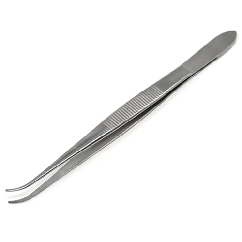 Multifunction Lab Tweezers Narrow Micro Point Fine Serrations Stainless Steel Forceps - 6