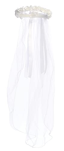 Made in USA 1st Communion Veils for Girls Holy First Communion Veil for Girls 7-16 Velo Primera Comunión White Veil for Kids
