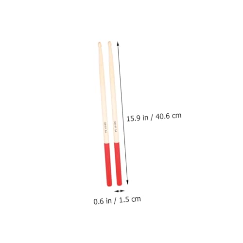 Baquetas para adultos de madera de arce, para batería y batería electrónica, color rojo miniatura 2