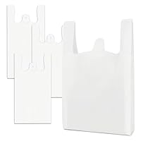 JASINCESS Plastic Bags with Handles White T Shirt Bags Shopping Bag for retail Shopping Carrier for Small Business (200)