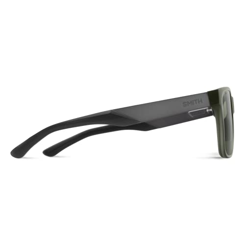 Smith Unisex Lowdown Steel Lifestyle Sunglasses - Matte Moss Crystal/Gunmetal Frame | ChromaPop Polarized Gray Geen Lens3