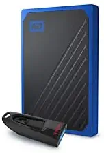 Western Digital My Passport Go 1TB Solid State Drive with SanDisk 64GB USB Flash Drive, WDBMCG0010BBT-WEDP