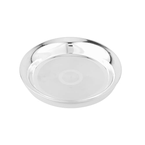 Image of Pure Silver Thali | Chaandi ki Plate for Temple, Home Pooja & Daily Use