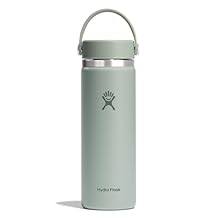 Hydro Flask Water Bottle - Insulated Stainless Steel - Wide Mouth Flex Lid, Non Spill, Leakproof and Refillable in 20 Oz Agave Green