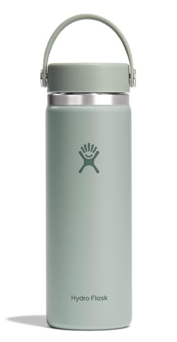 Image of Hydro Flask Water Bottle - Insulated Stainless Steel - Wide Mouth Flex Lid, Non Spill, Leakproof and Refillable in 20 Oz Agave Green